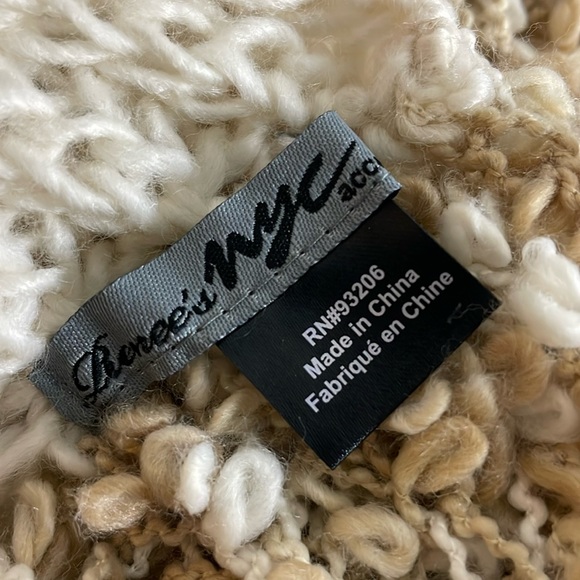 Renee’s NYC Accessories- Infinity Scarf-  soft Cream and Tan Crocheted- - Picture 3 of 10